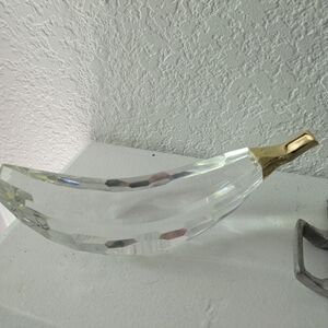 Elegant Crystal Banana with Gold Accent